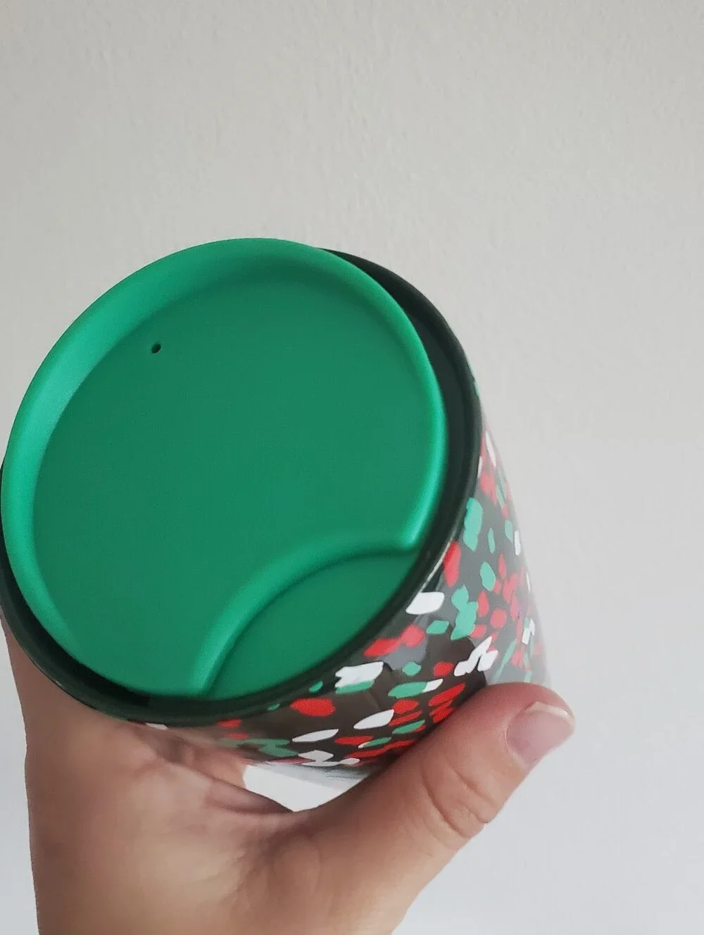 NEW Starbucks 2019 Holiday Green Confetti Double Wall Ceramic Hot Cup 12oz